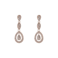Rose Gold Stone Set Cut Out Earrings - link has visual effect only