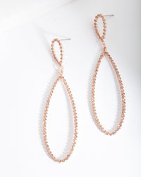Rose Gold Large Diamante Teardrop Earrings - link has visual effect only