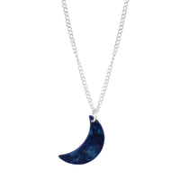 Silver Blue Acrylic Moon Charm Necklace - link has visual effect only