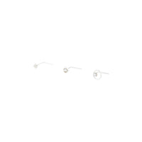 Sterling Silver Geometric Diamante Nose Stud 3 Pack - link has visual effect only