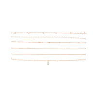 Rose Gold Diamante Pearl Station Choker 6 Pack - link has visual effect only
