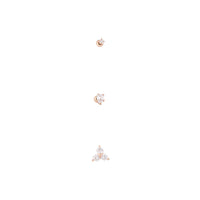 Rose Gold Surgical Steel Trio Diamante Cartilage Piercing - link has visual effect only