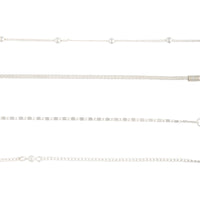 Silver Adjustable Bracelet Anklet Classic 4 Pack - link has visual effect only