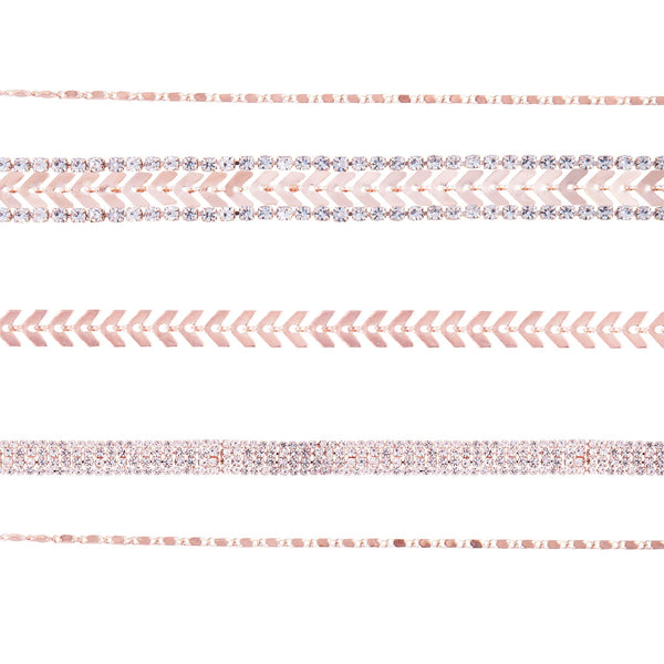 Rose Gold Arrow Disc Choker Pack