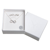 Crystal Infinity Necklace And Earrings Set - link has visual effect only