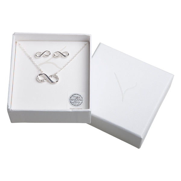 Crystal Infinity Necklace And Earrings Set