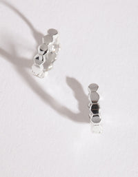 Sillver Beehive Huggie Earrings - link has visual effect only