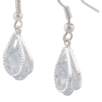 Cubic Zirconia Silver Teardrop Earrings - link has visual effect only