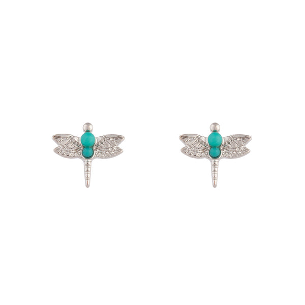 Rhodium Bohemian Dragonfly Earrings