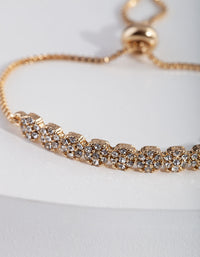 Gold Diamante Ball Toggle Row Bracelet - link has visual effect only