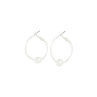 Silver Pearl Hoop Earrings - link has visual effect only