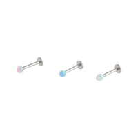 Rhodium Synthetic Opal Round Flat Back 3 Pack - link has visual effect only