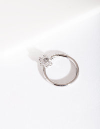 Silver Flower Clicker Earring - link has visual effect only