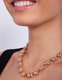 Gouden dikke schakelketting - link has visual effect only
