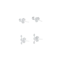 Sterling Silver Ball And Dotted Bar Stud Pack - link has visual effect only