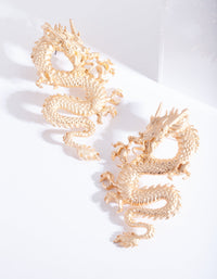 Gold Fire Breathing Dragon Earrings - link has visual effect only