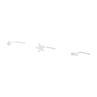 Sterling Silver Diamante Bar And Star Nose Stud Pack - link has visual effect only