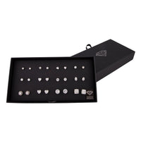 Diamond Simulant Silver Stud Earring 12 Pack - link has visual effect only