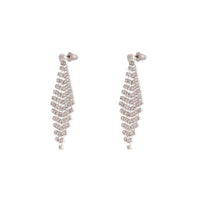 Rhodium Diamante Drop Tier Earrings - link has visual effect only