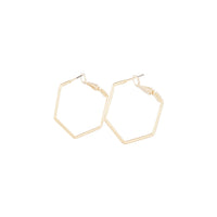Gold Hexagon Hoop Earrings - link has visual effect only