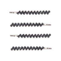 Deep Blue Diamante Zigzag Pins 4 Pack - link has visual effect only