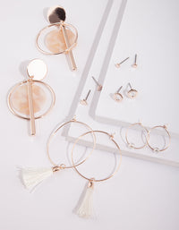 Rose Gold Statement Acrylic Earring 6 Pack - link has visual effect only